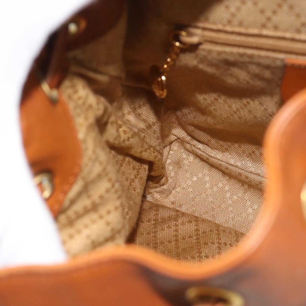 GUCCI Bamboo Backpack Leather Brown Gold Auth ka4595