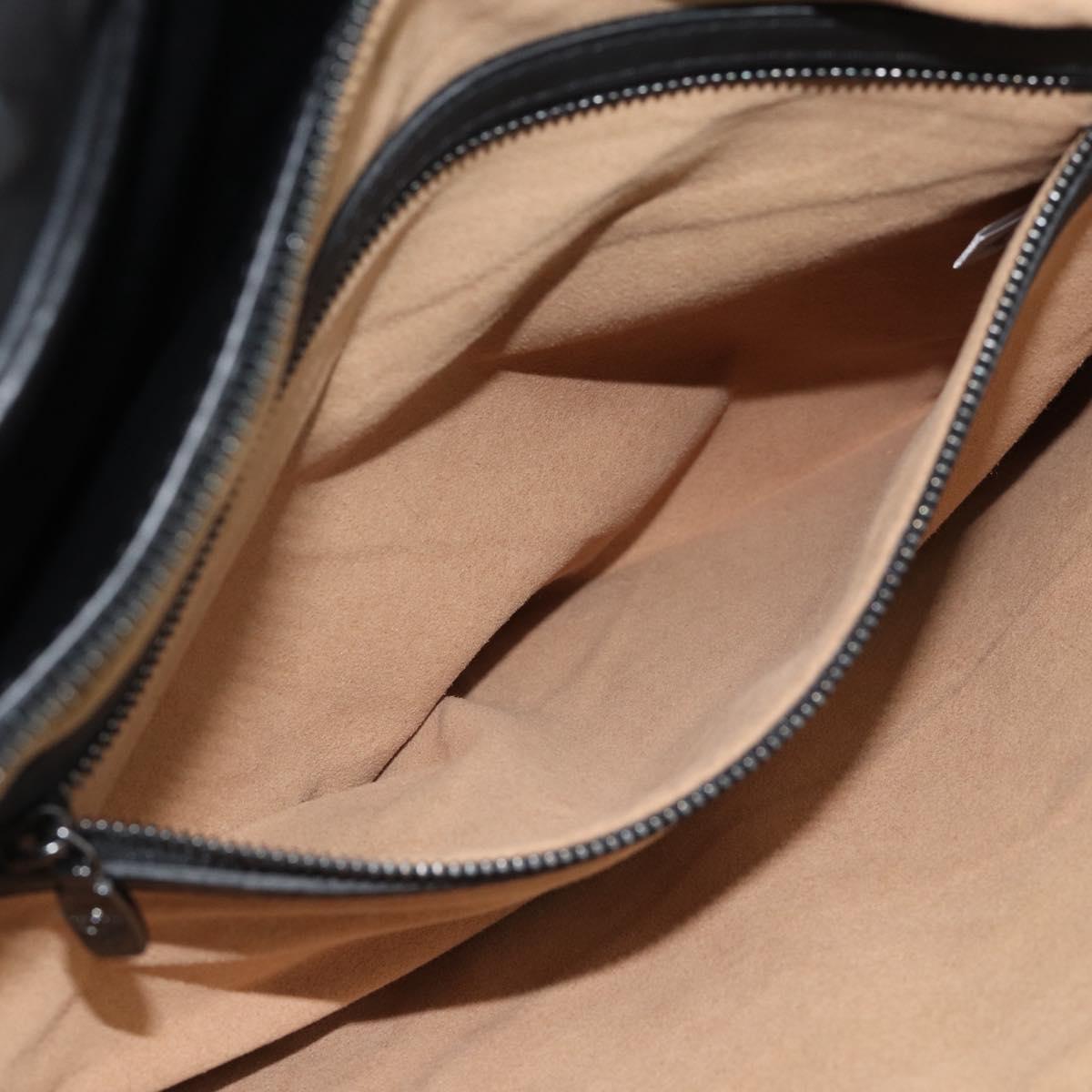 MCM Backpack Leather Black Silver Auth ka4605A