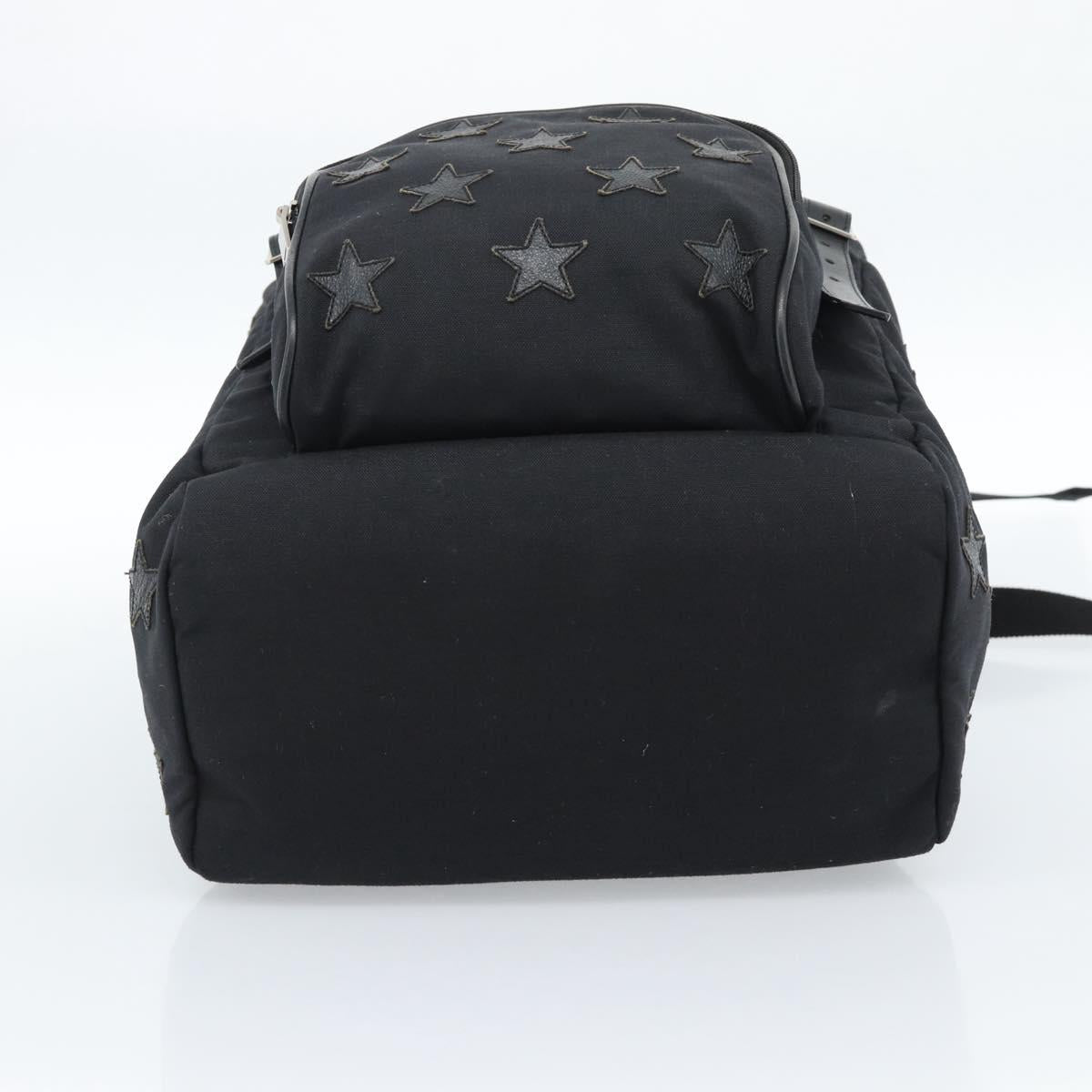 SAINT LAURENT Backpack Canvas Black Silver Auth ka4606A
