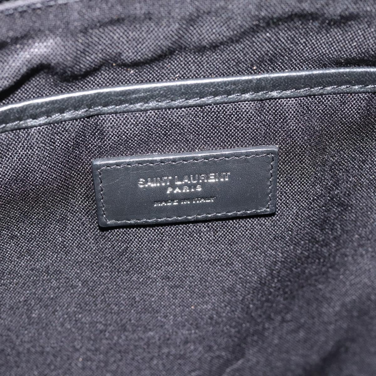 SAINT LAURENT Backpack Canvas Black Silver Auth ka4606A