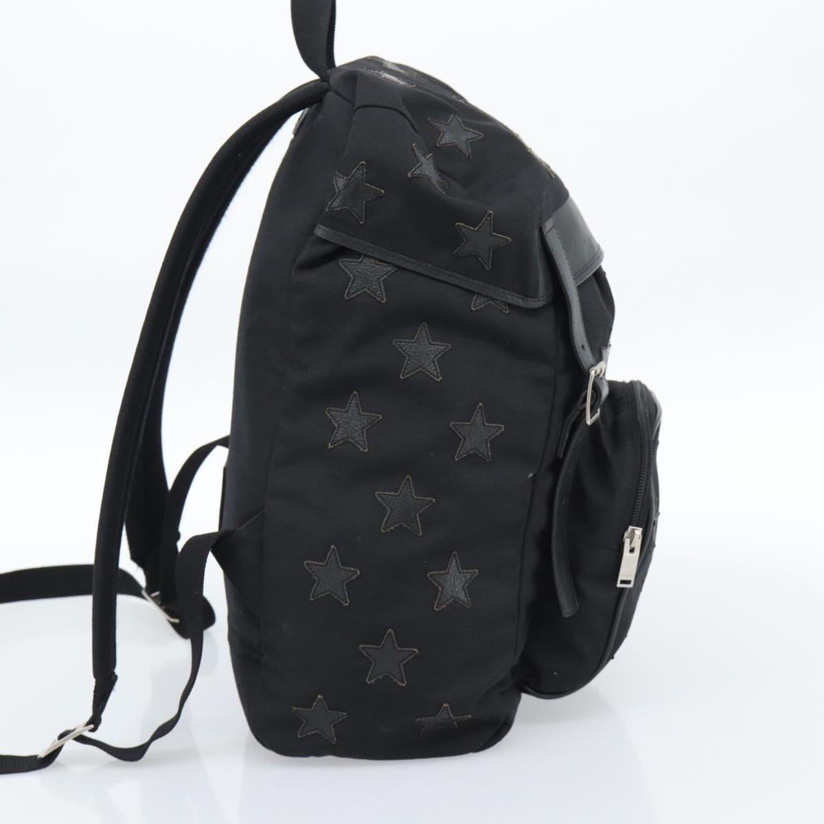 SAINT LAURENT Backpack Canvas Black Silver Auth ka4606A