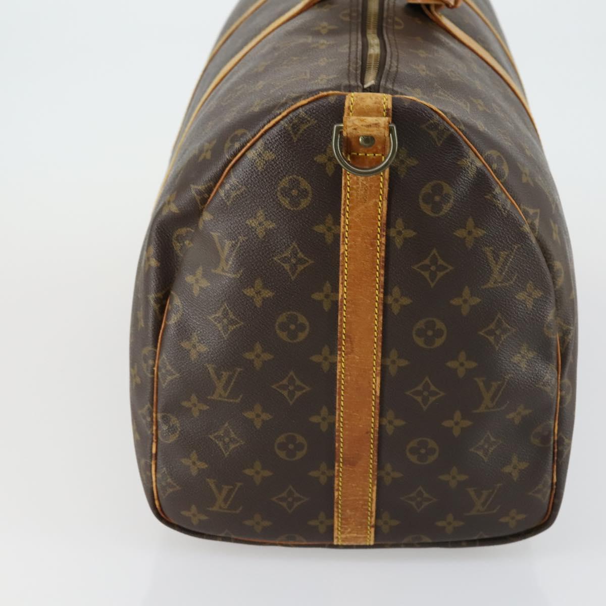 LOUIS VUITTON Monogram Keepall Bandouliere 55 Boston Bag M41414 LV Auth ka461