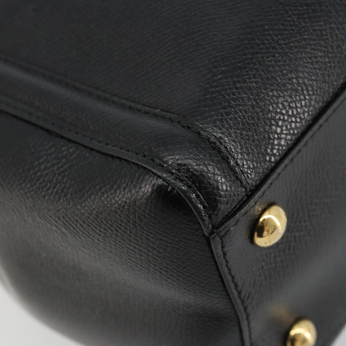 Salvatore Ferragamo Vala Chain Shoulder Bag Leather Black Gold Auth ka4612V