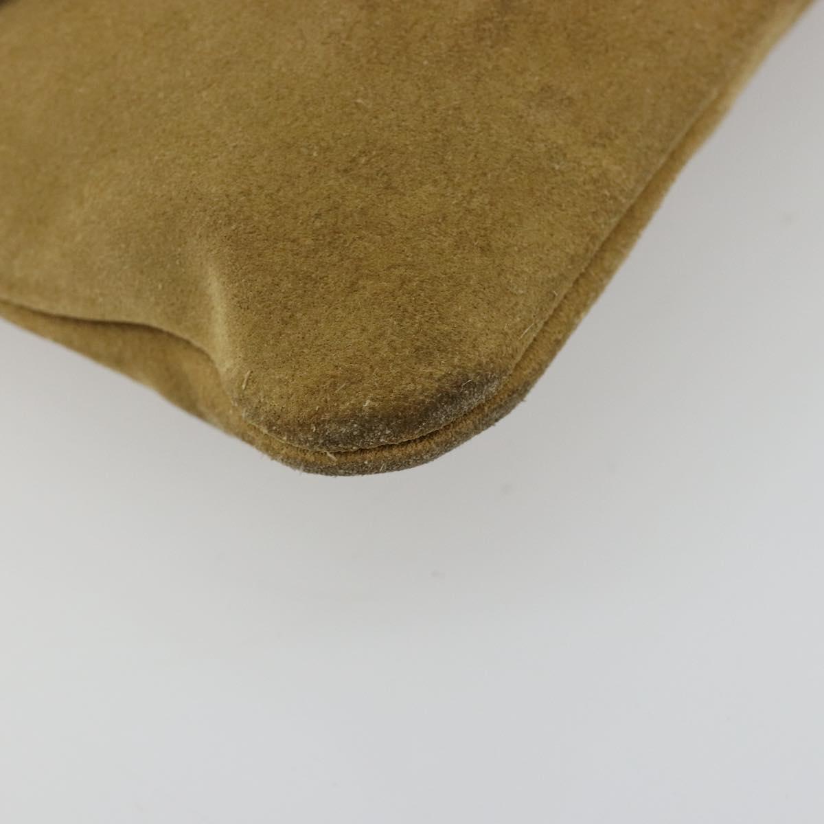 LOEWE Shoulder Bag Suede Beige Gold Auth ka4613A