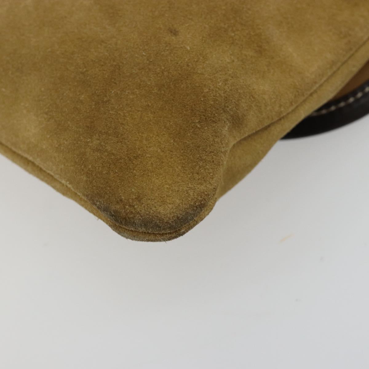 LOEWE Shoulder Bag Suede Beige Gold Auth ka4613A