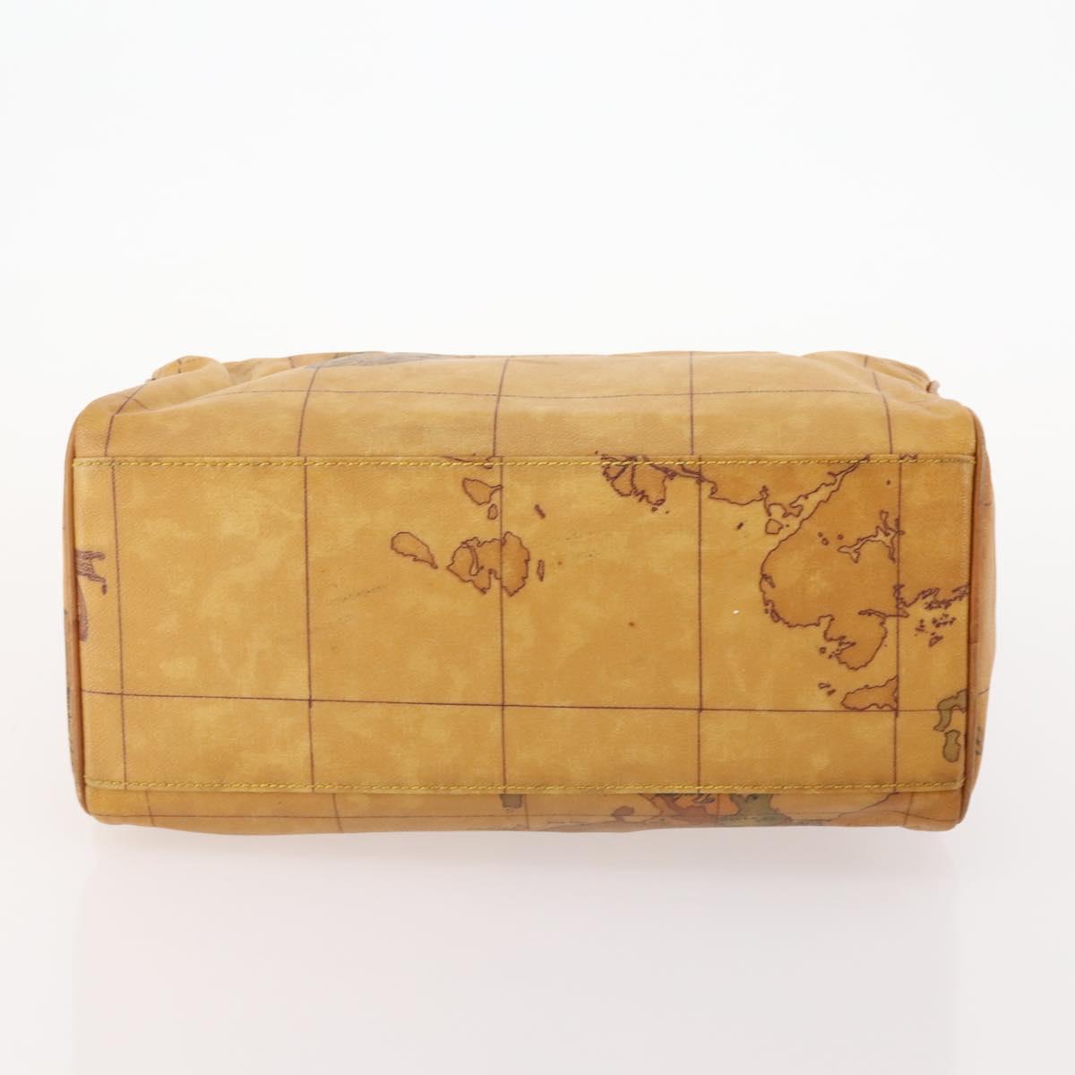 PRIMA CLASSE Hand Bag Leather PVC 3 Set Brown Gold Auth ka4627