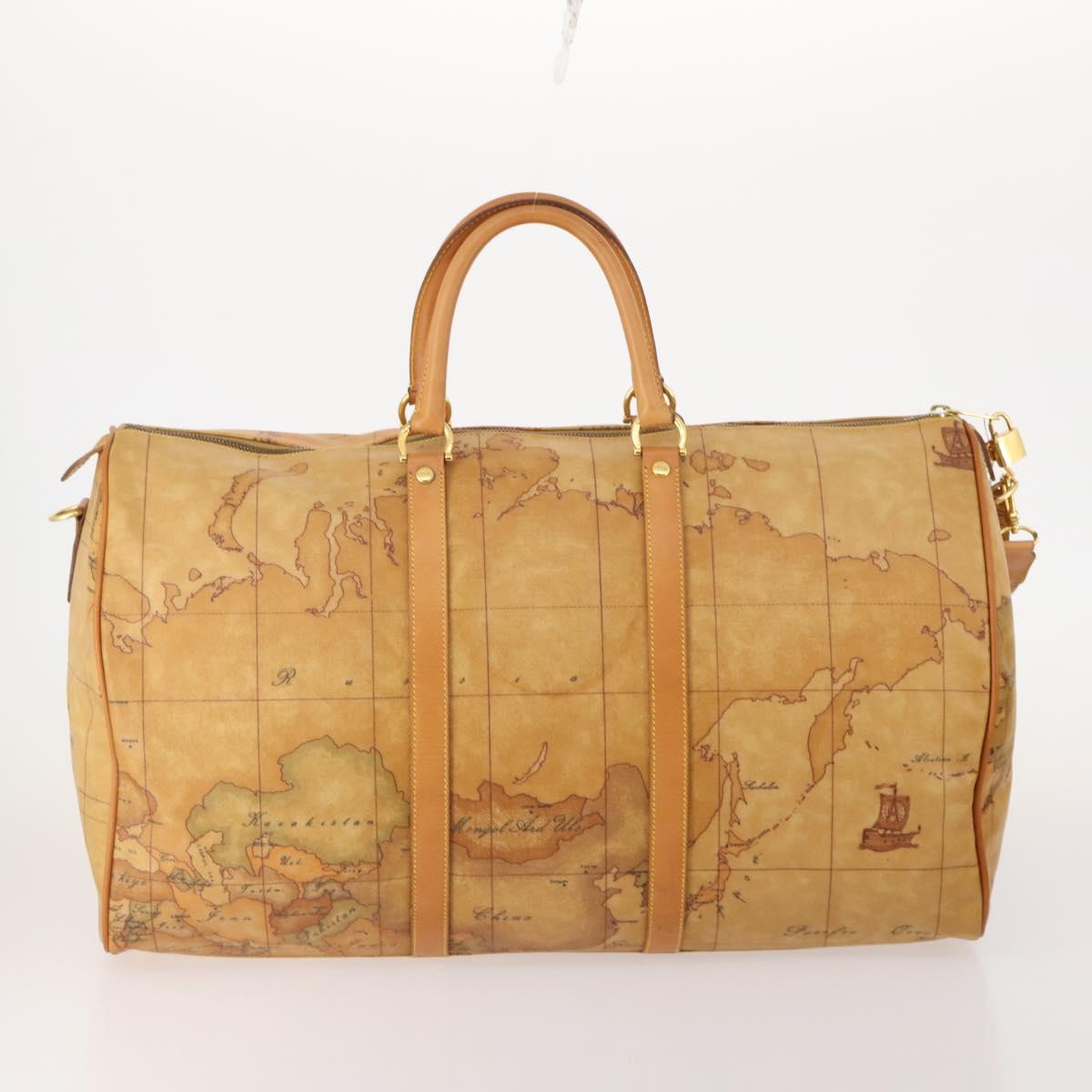 PRIMA CLASSE Hand Bag Leather PVC 3 Set Brown Gold Auth ka4627