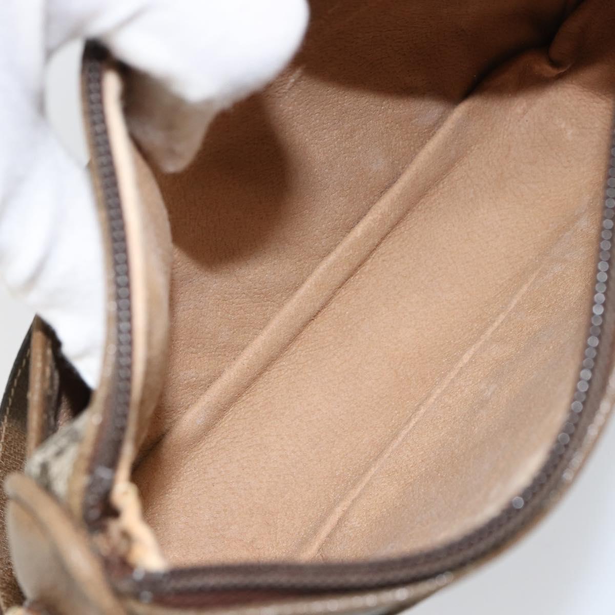 GUCCI GG Plus Supreme Shoulder Bag PVC Beige Gold Auth ka463