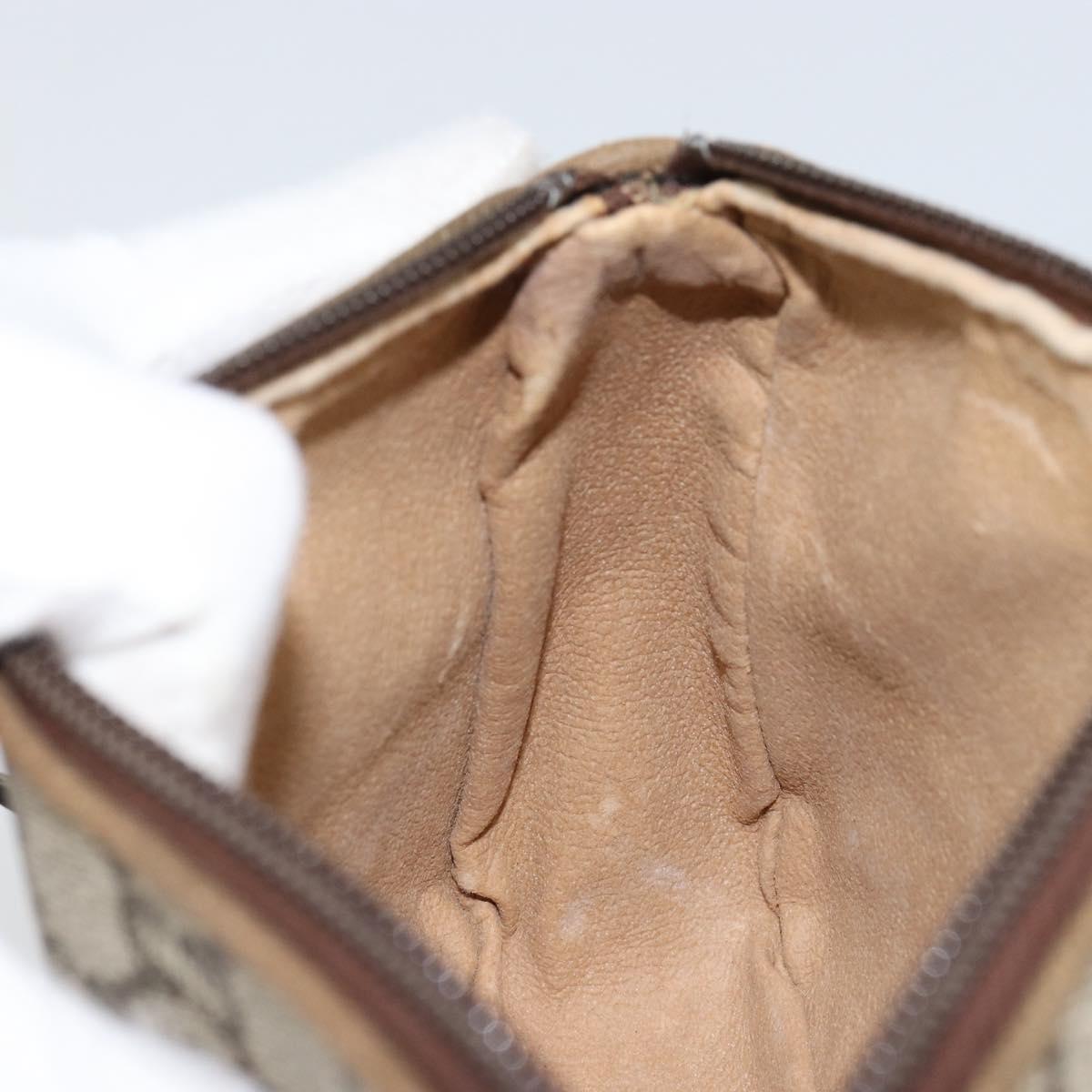 GUCCI GG Plus Supreme Shoulder Bag PVC Beige Gold Auth ka463