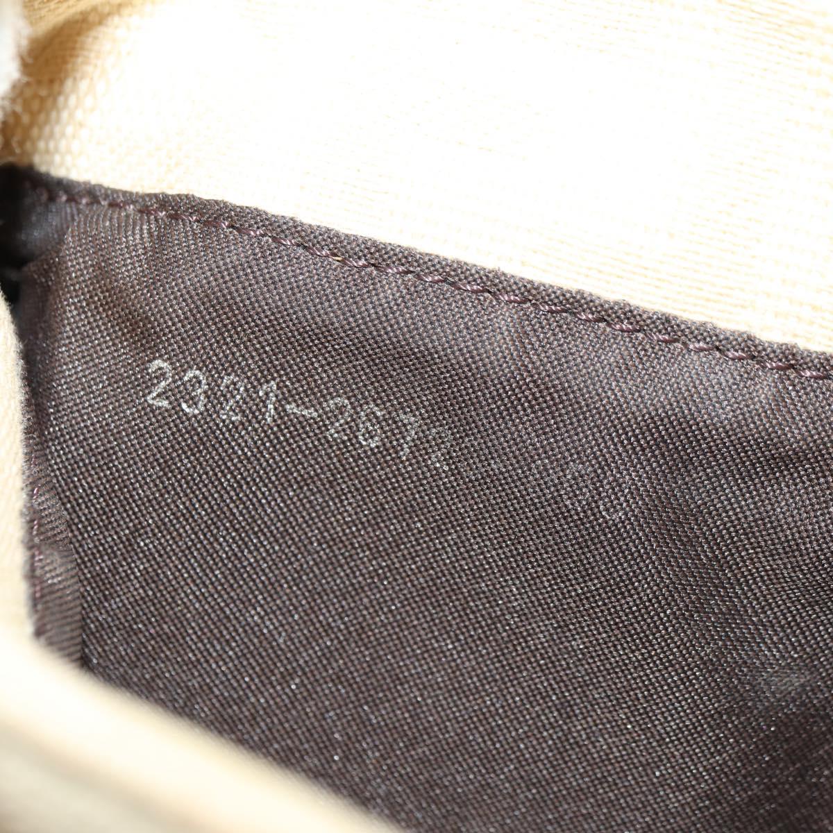 FENDI Zucca Canvas Mamma Baguette Shoulder Bag White Silver Auth ka4640M