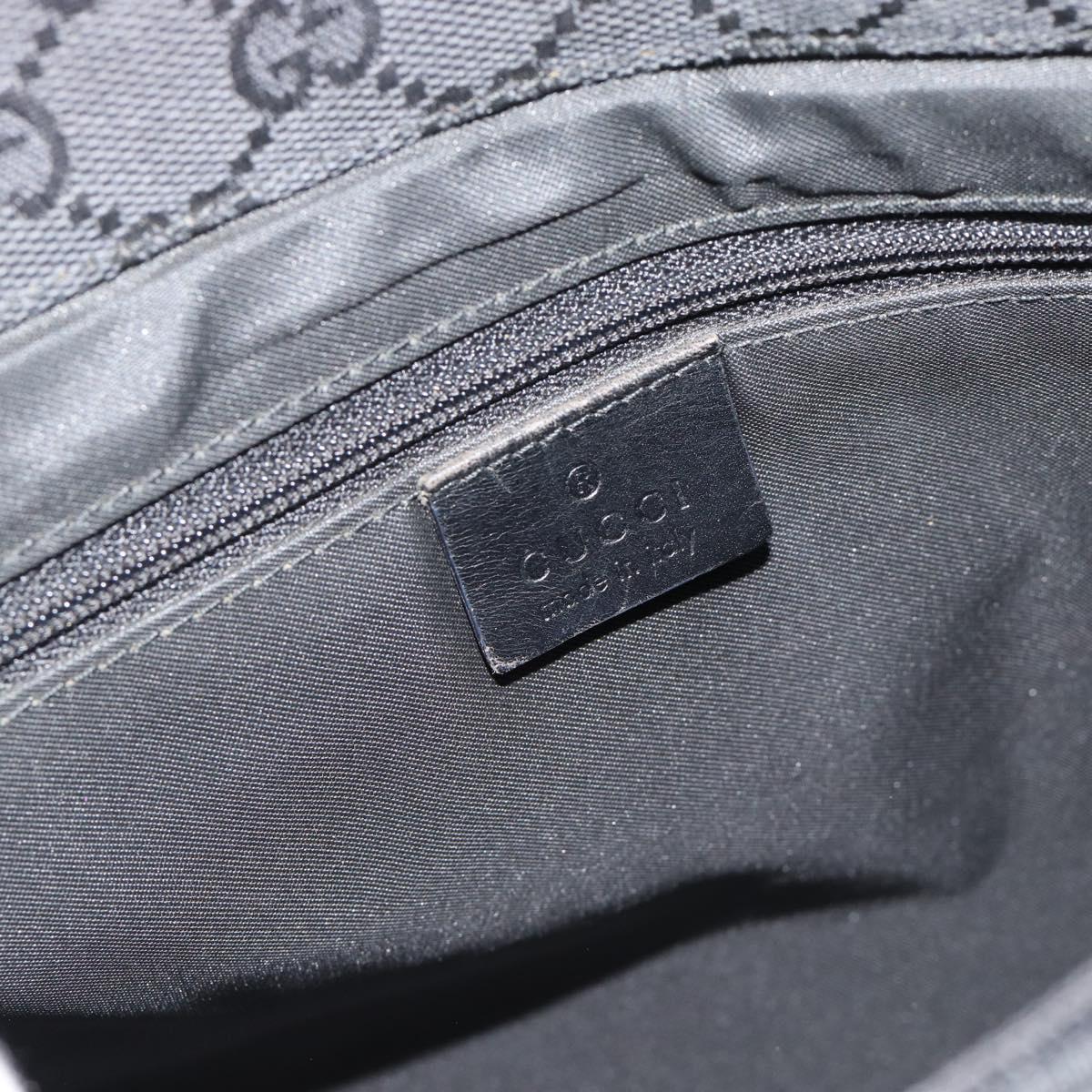 GUCCI GG Canvas Bamboo Hand Bag Black Silver 002 1016 Auth ka4657