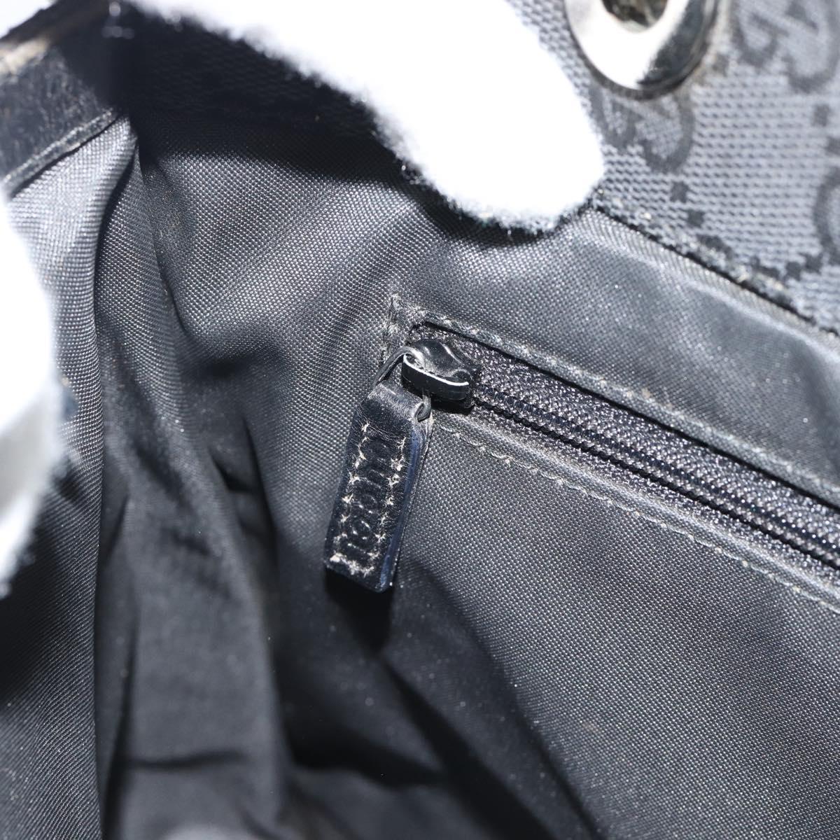 GUCCI GG Canvas Bamboo Hand Bag Black Silver 002 1016 Auth ka4657