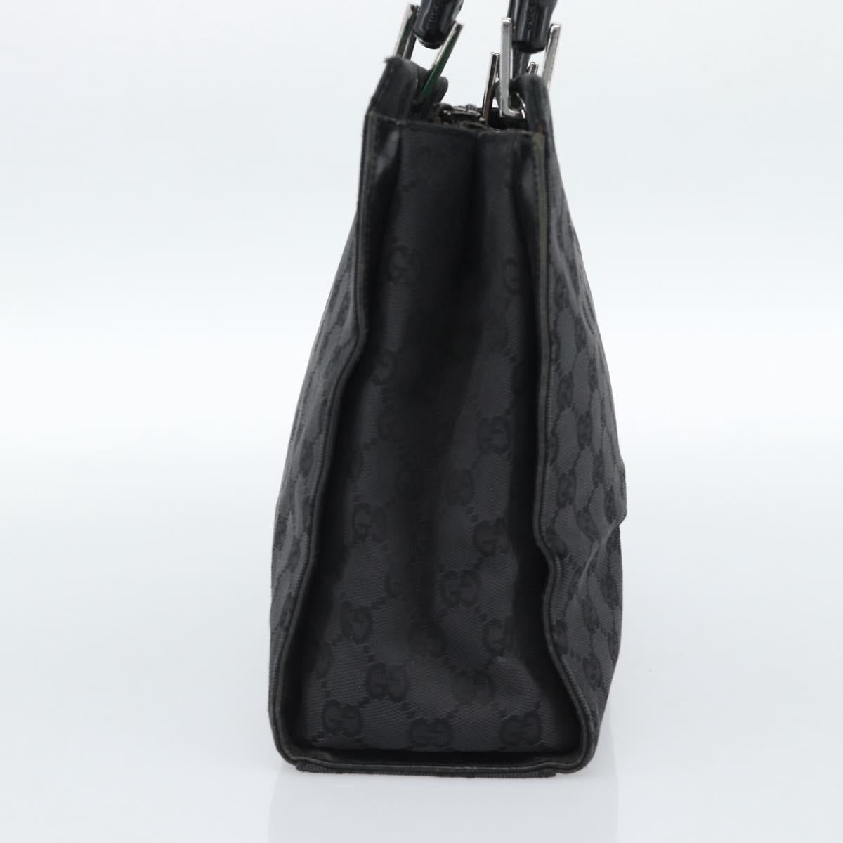 GUCCI GG Canvas Bamboo Hand Bag Black Silver 002 1016 Auth ka4657