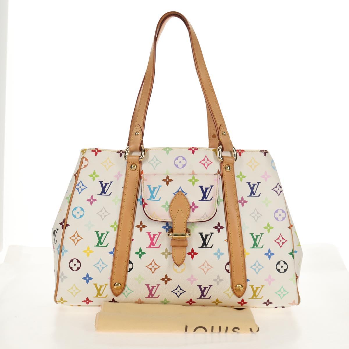 LOUIS VUITTON Monogram Multicolor Aurelia MM Tote Bag White M40094 Auth ka465V