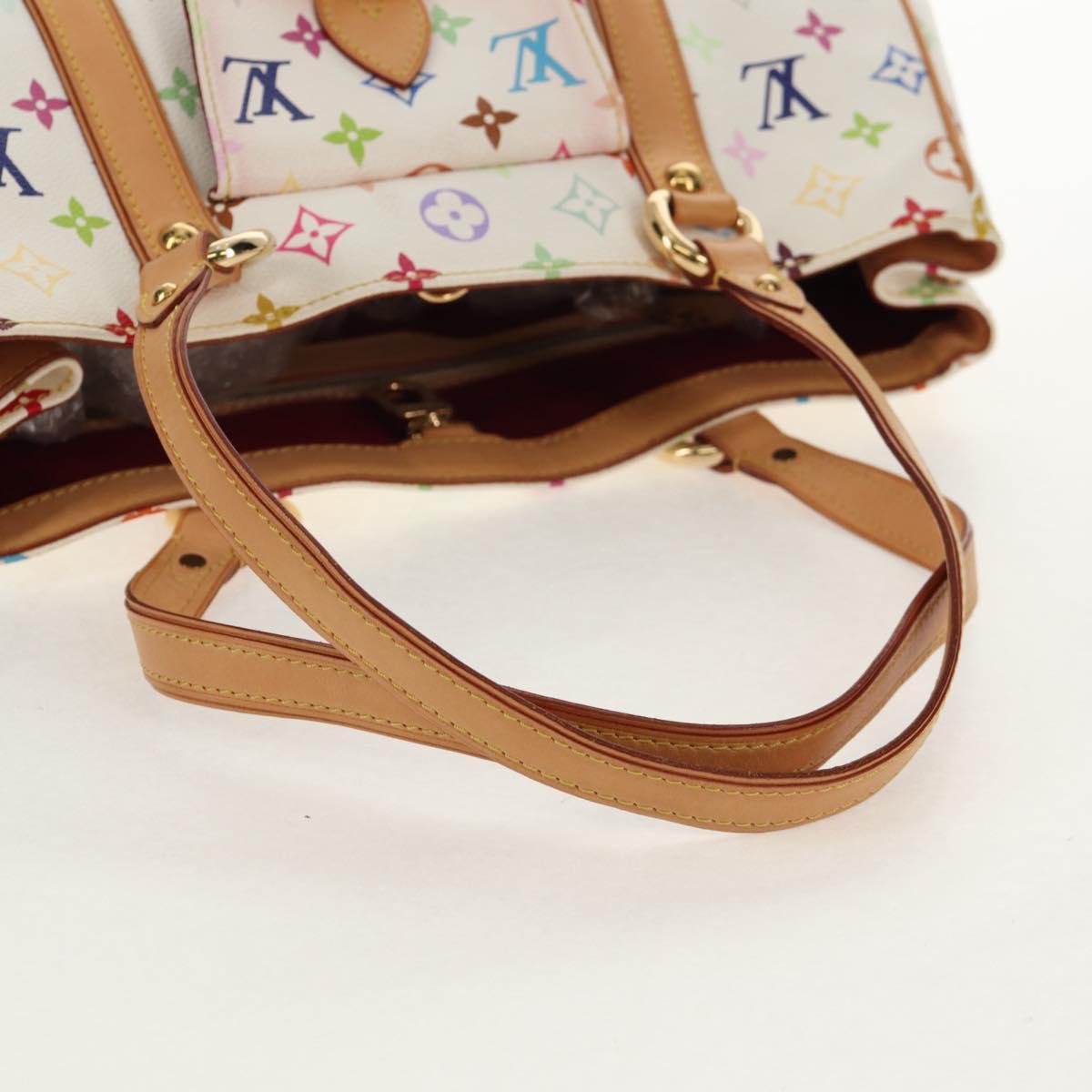 LOUIS VUITTON Monogram Multicolor Aurelia MM Tote Bag White M40094 Auth ka465V
