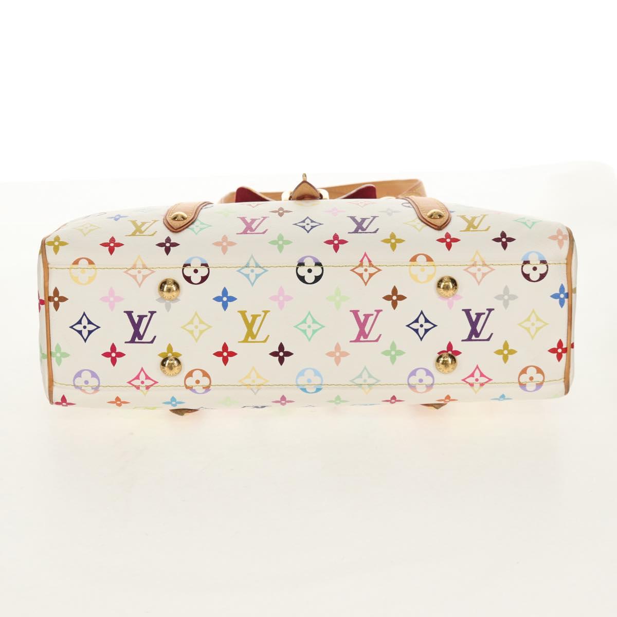 LOUIS VUITTON Monogram Multicolor Aurelia MM Tote Bag White M40094 Auth ka465V