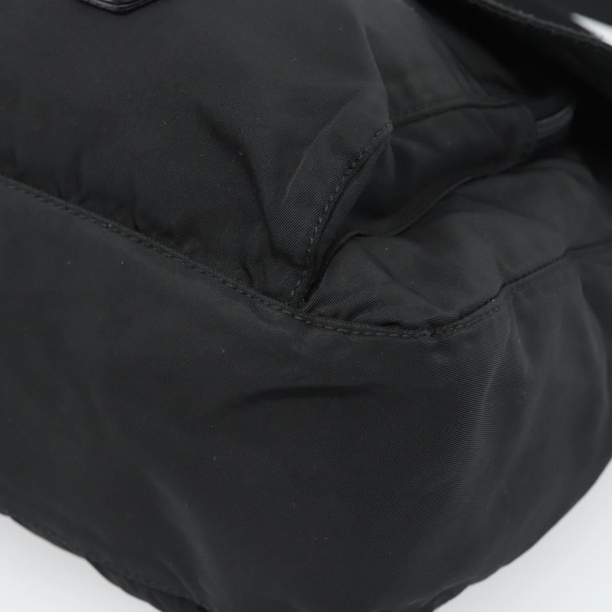 PRADA Shoulder Bag Nylon Black Silver Auth ka4660A
