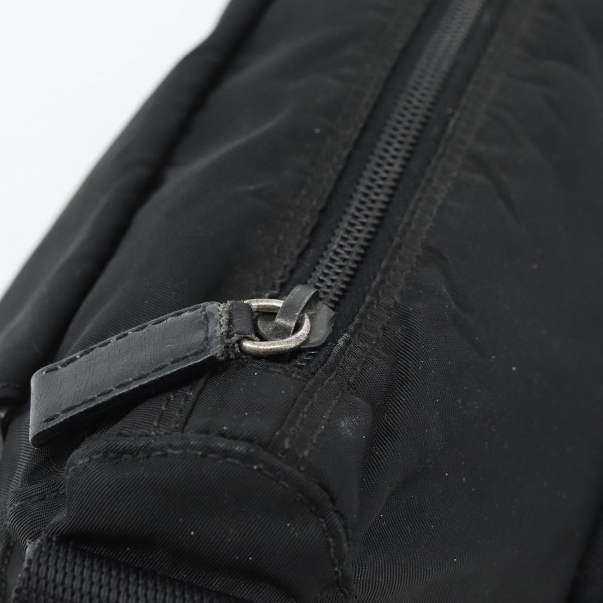 PRADA Shoulder Bag Nylon Black Silver Auth ka4660A