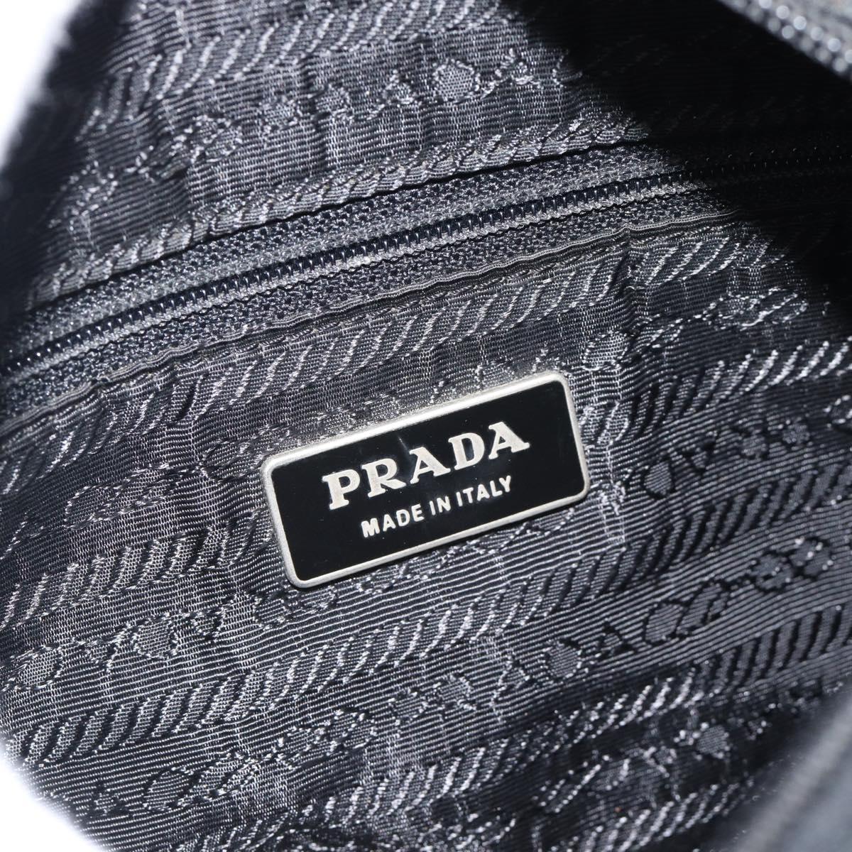 PRADA Shoulder Bag Nylon Black Silver Auth ka4660A
