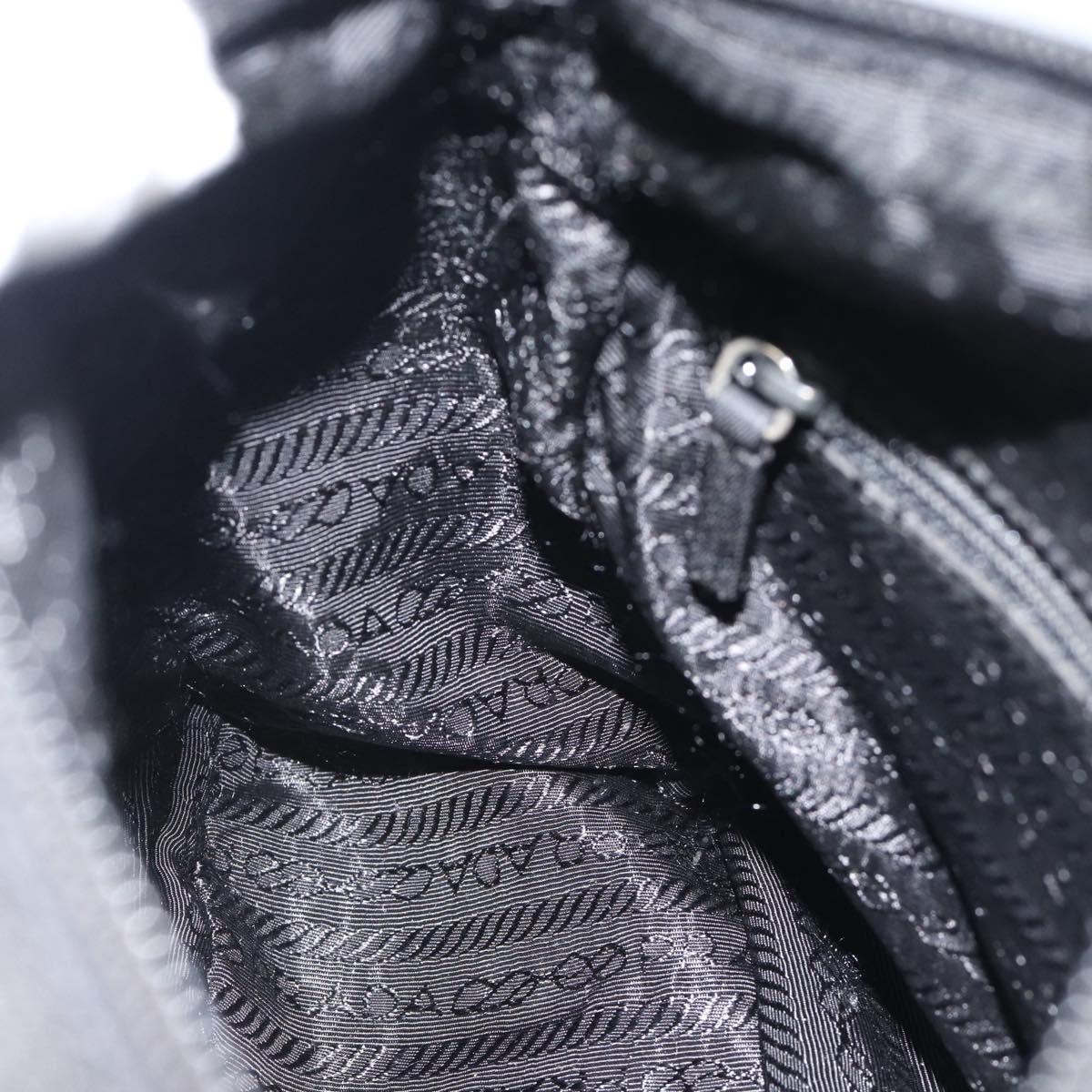 PRADA Shoulder Bag Nylon Black Silver Auth ka4660A