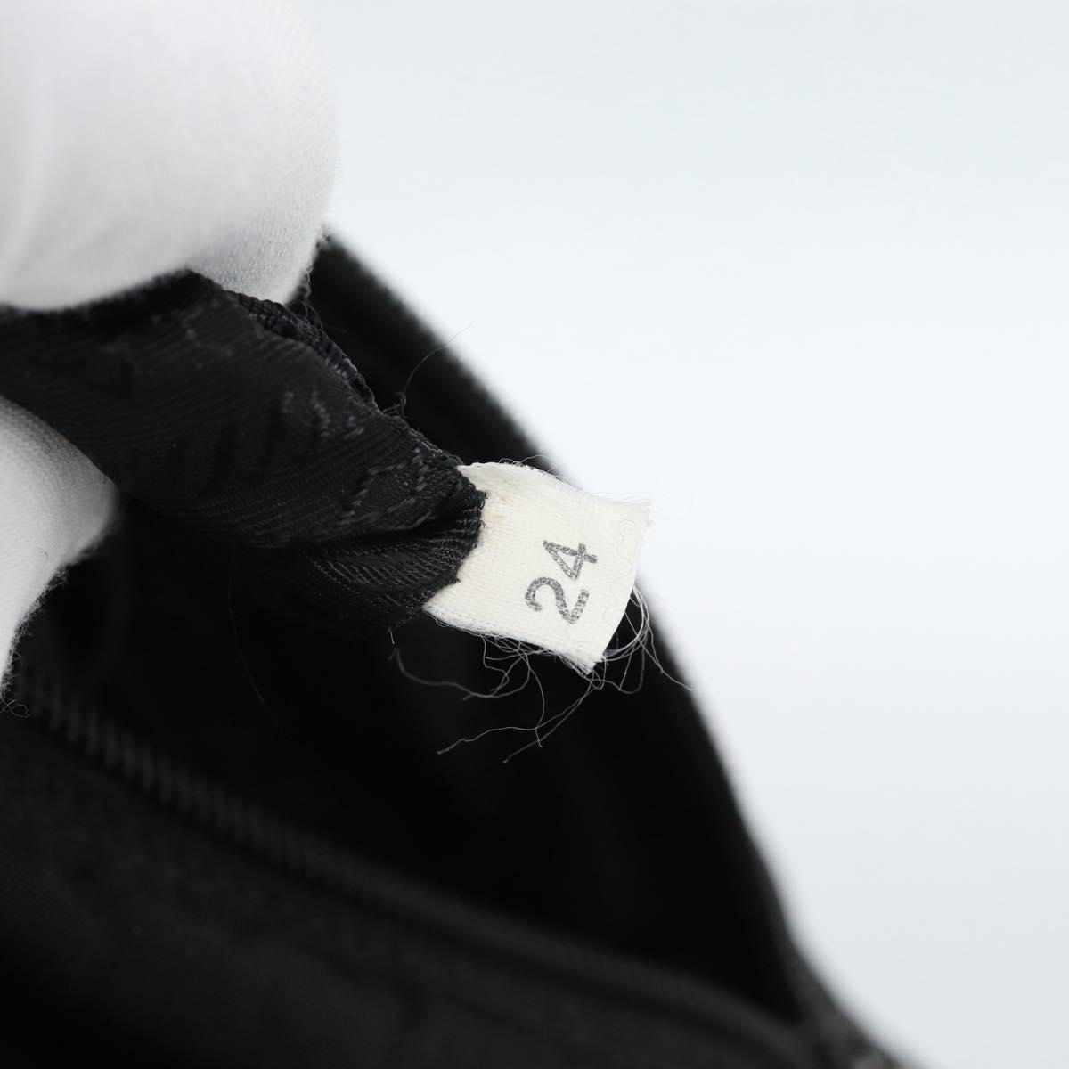 PRADA Shoulder Bag Nylon Black Silver Auth ka4660A