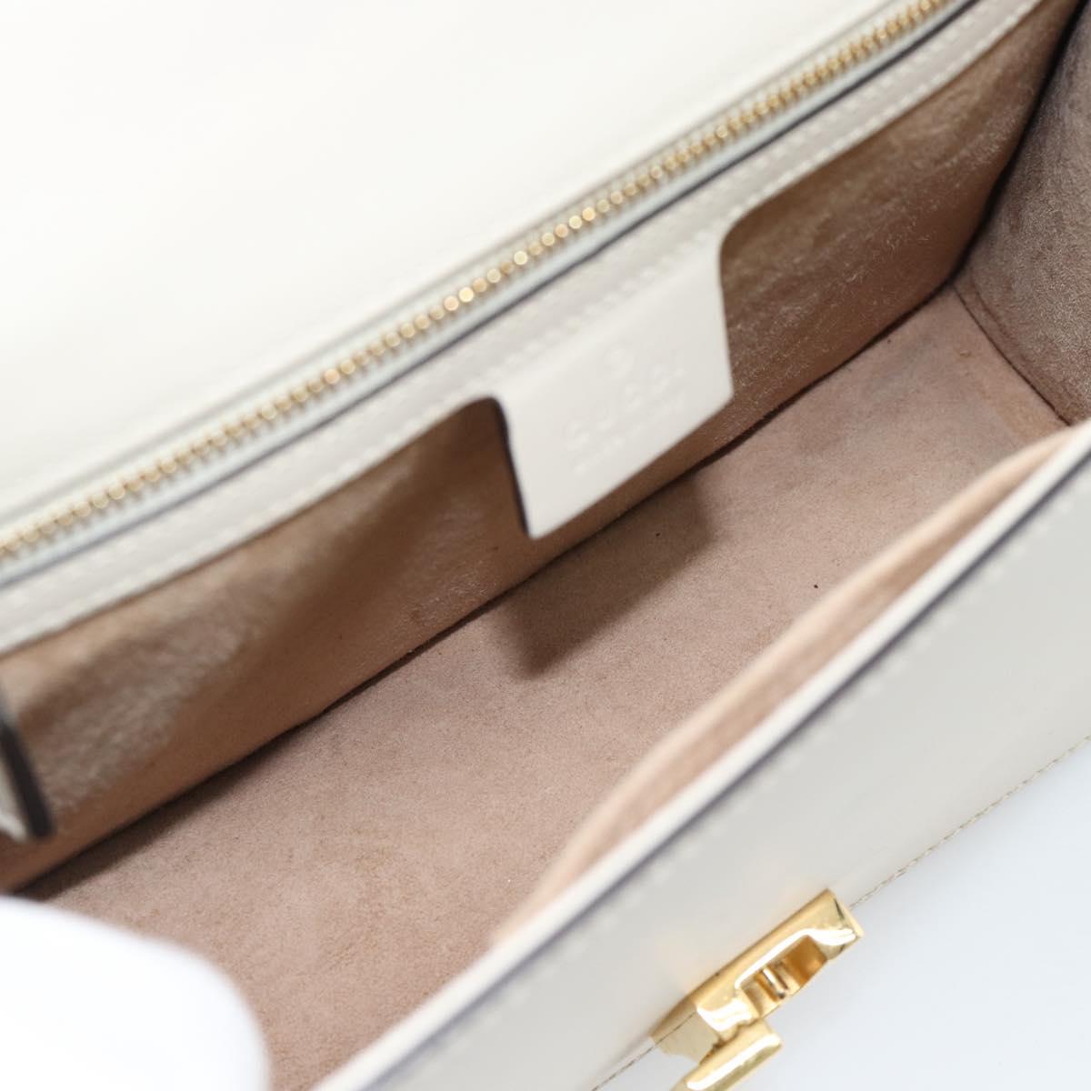 GUCCI Silvi Sherry Line Bag Leather 2way Red Gold Navy 421882 Auth ka4661M