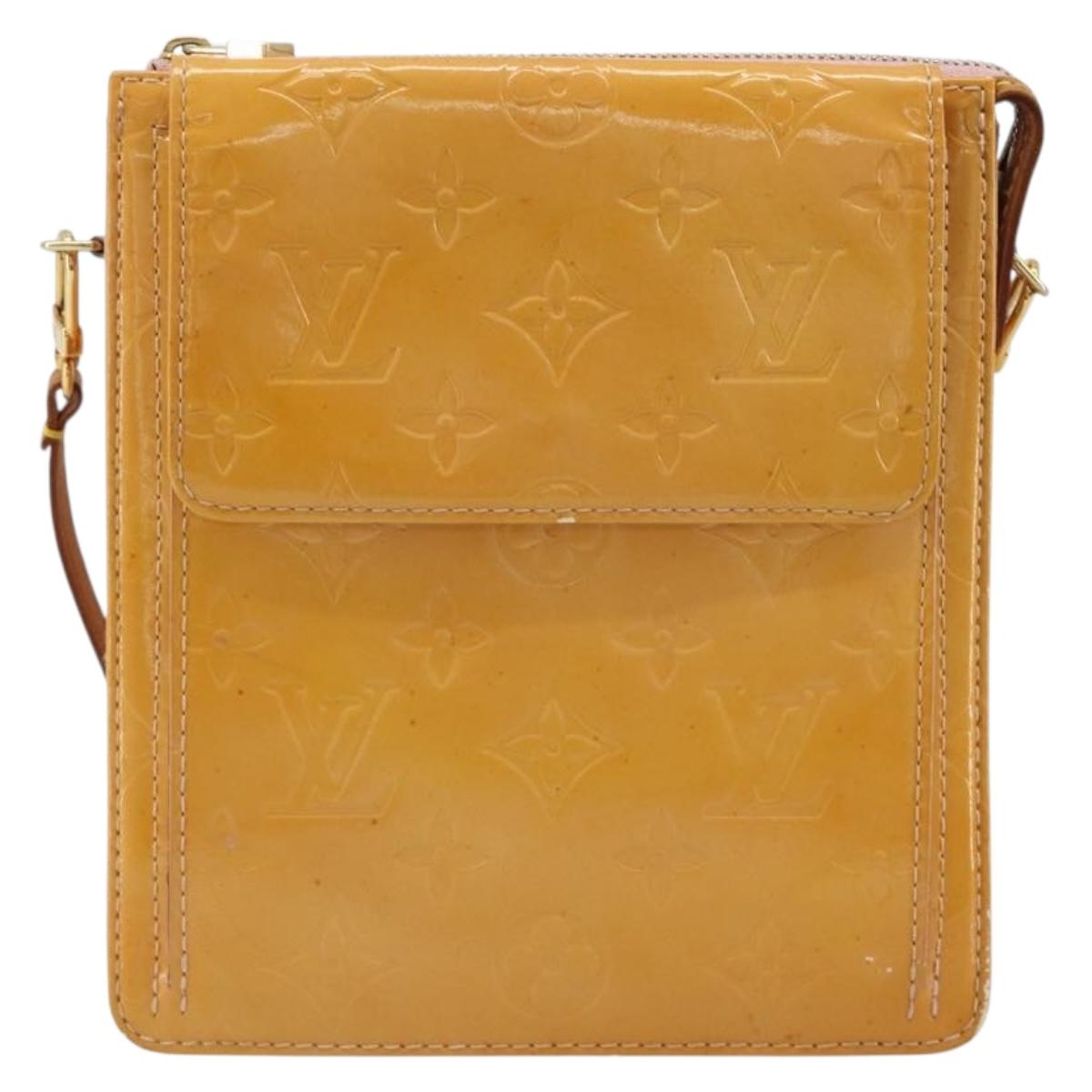 LOUIS VUITTON Monogram Vernis Motto Pouch Marshmallow Pink M91312 Auth ka4665