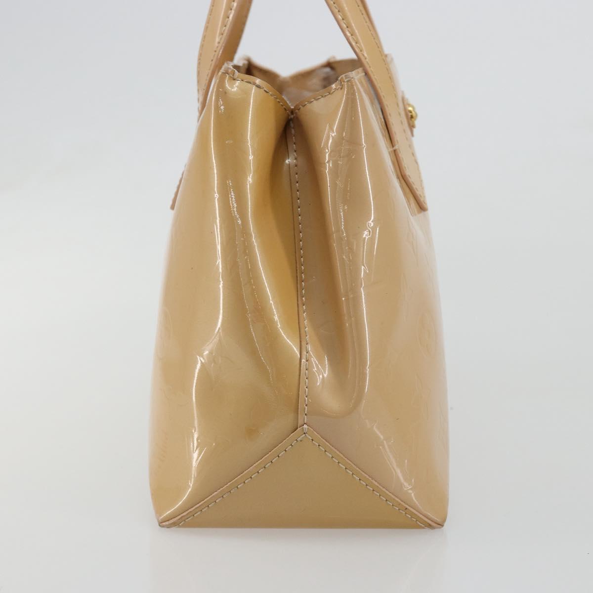 LOUIS VUITTON Vernis Wilshire PM Hand Bag Rose Flow Lantern M91642 Auth ka4676A
