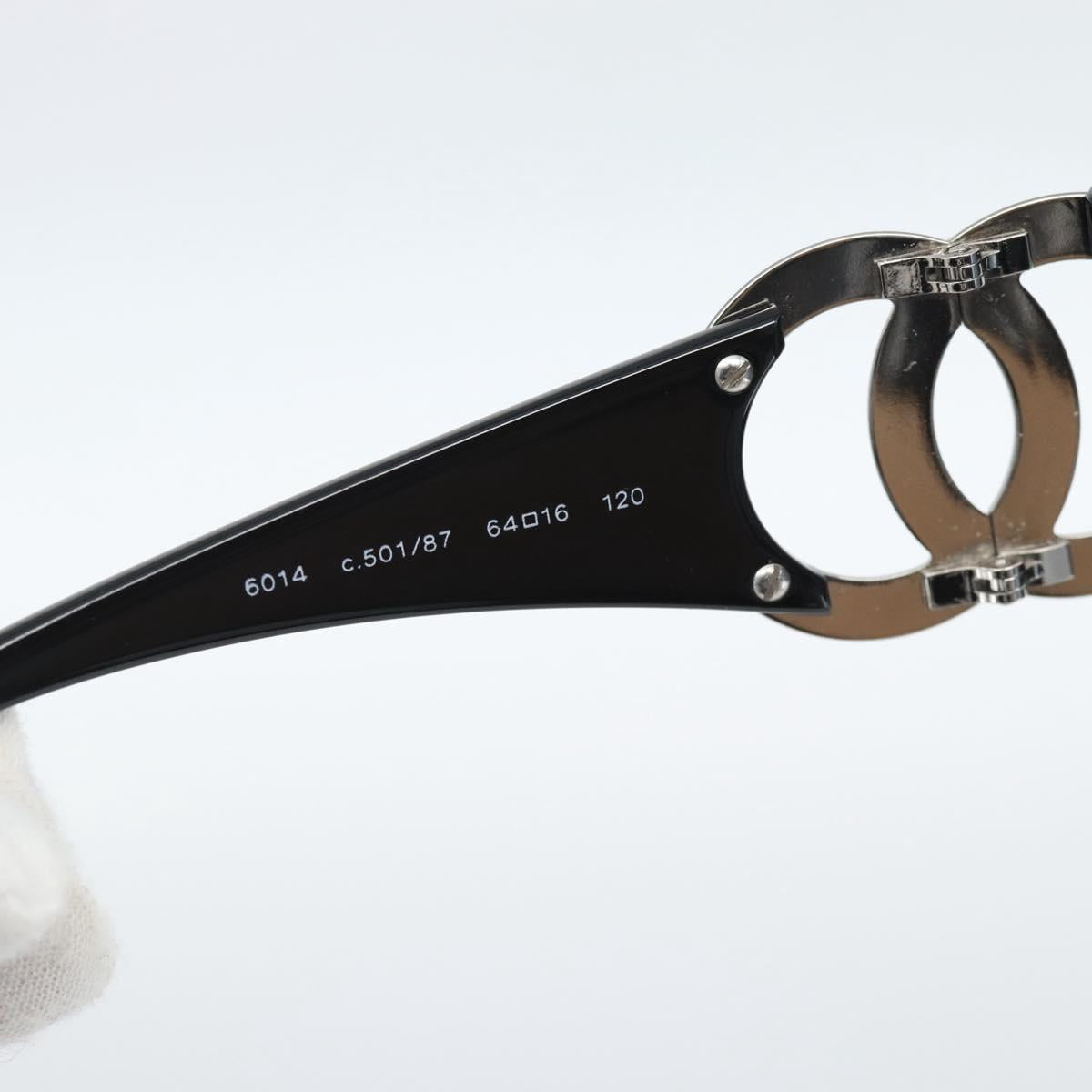 CHANEL Sunglasses plastic Black CC Auth ka4678