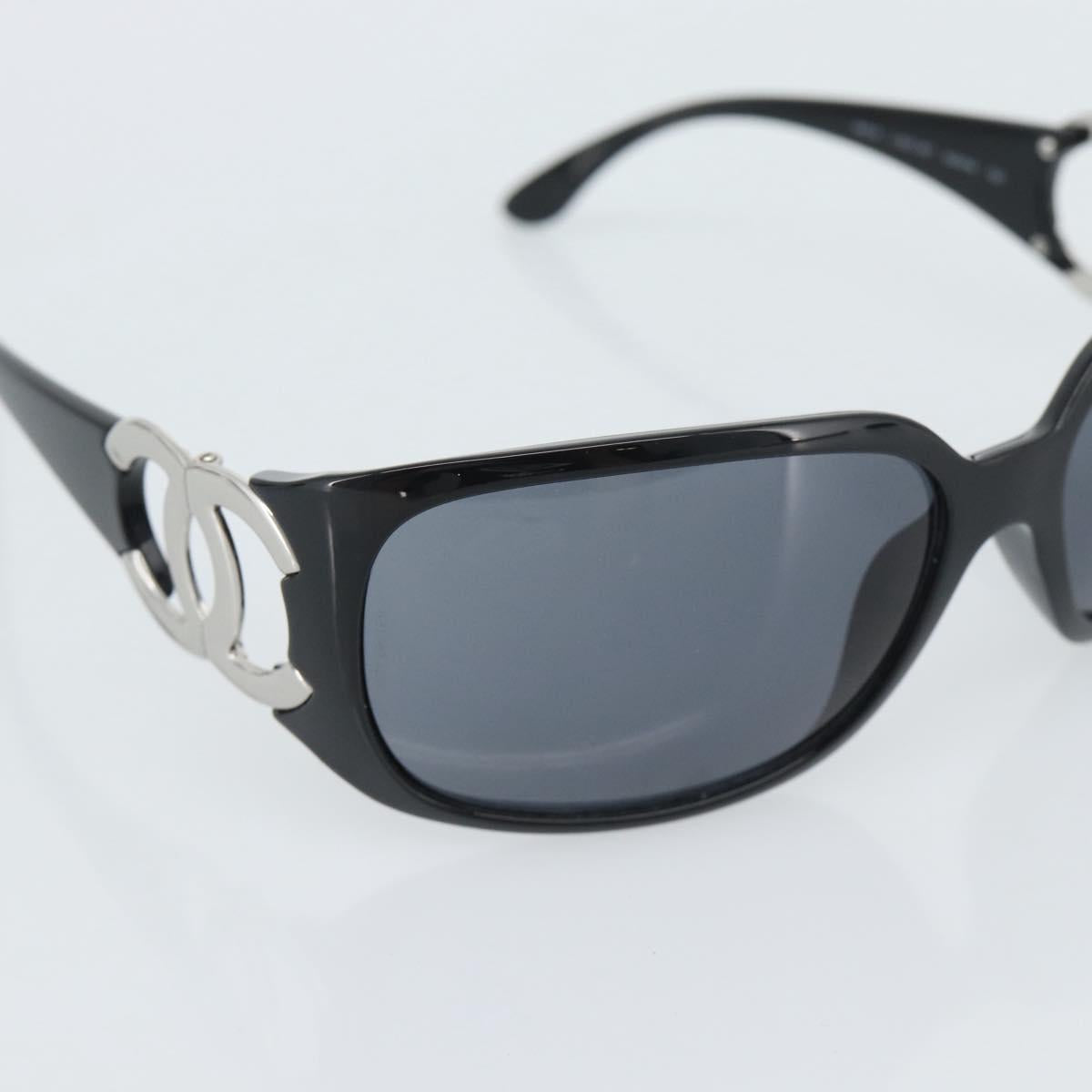 CHANEL Sunglasses plastic Black CC Auth ka4678