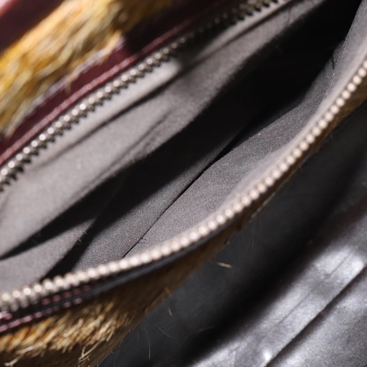 FENDI Peek A Boo Large Hand Bag Leather 2way Beige Auth ka4679