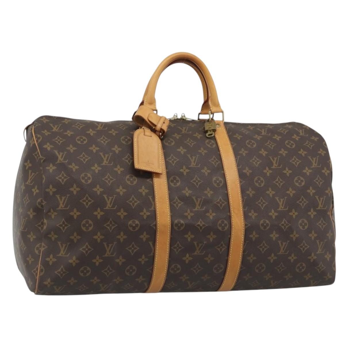 LOUIS VUITTON Monogram Keepall 55 Boston Bag M41424 LV Auth ka4680A
