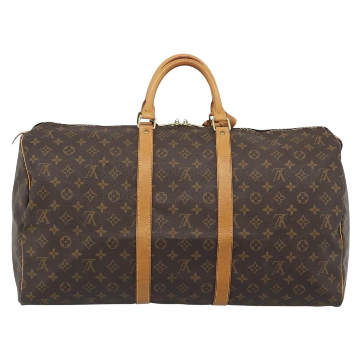 LOUIS VUITTON Monogram Keepall 55 Boston Bag M41424 LV Auth ka4680A