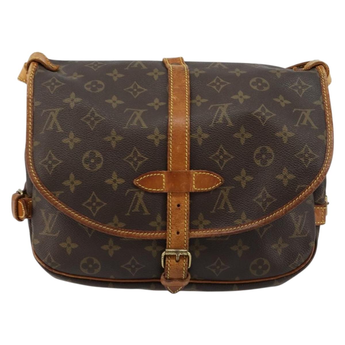 LOUIS VUITTON Monogram Saumur 30 Shoulder Bag M42256 LV Auth ka4691