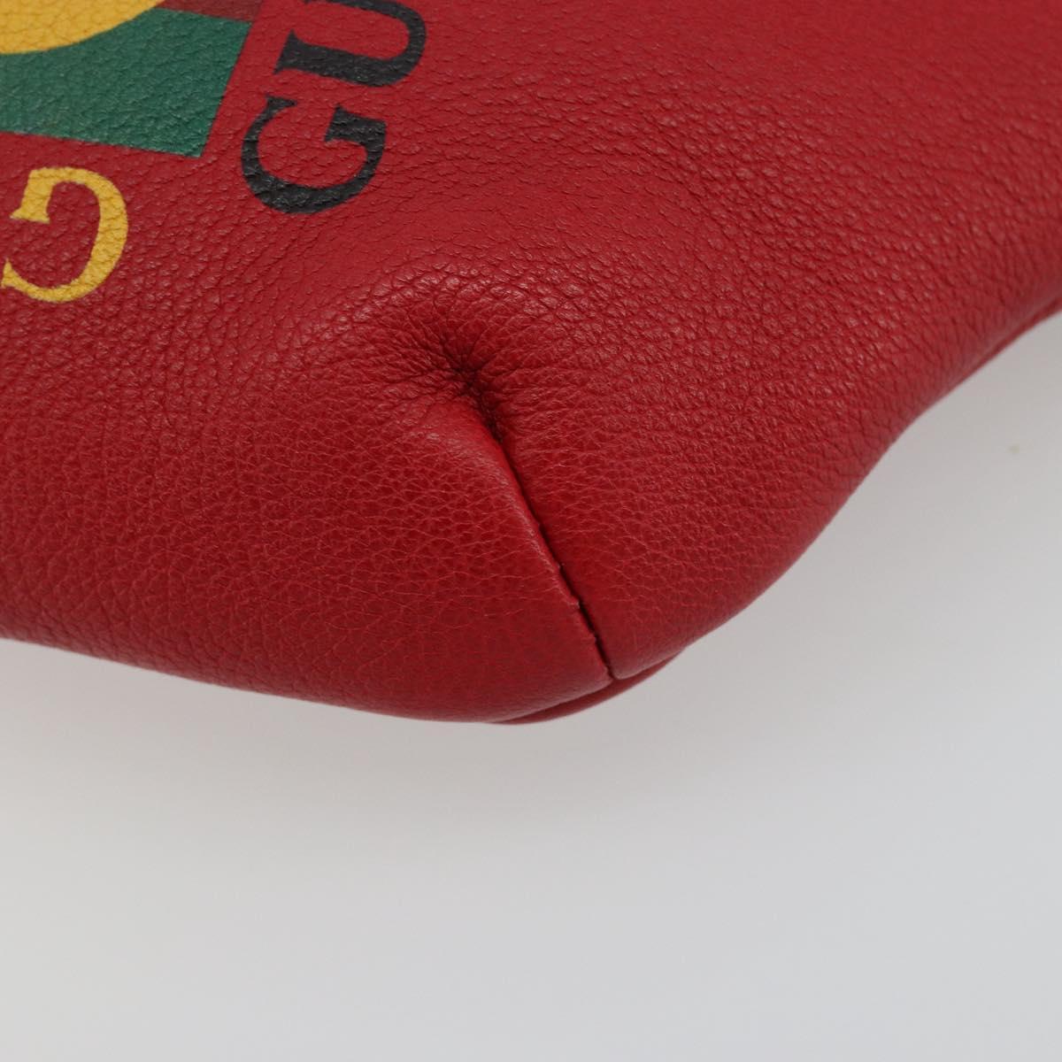 GUCCI Sherry Line Waist bag Leather Red Navy 527792 Auth ka4692A