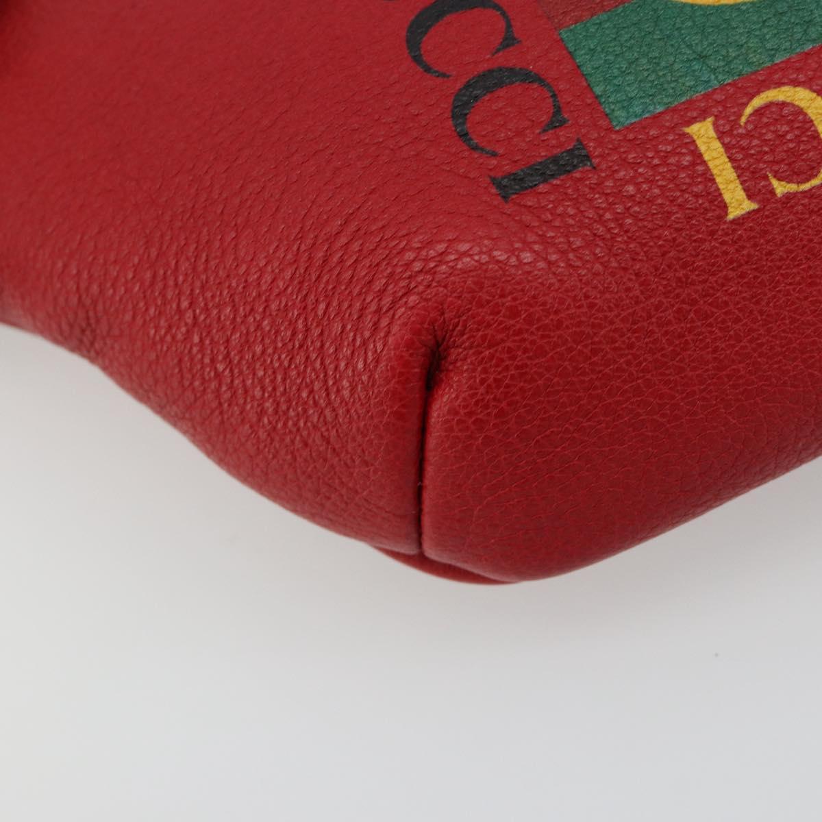 GUCCI Sherry Line Waist bag Leather Red Navy 527792 Auth ka4692A