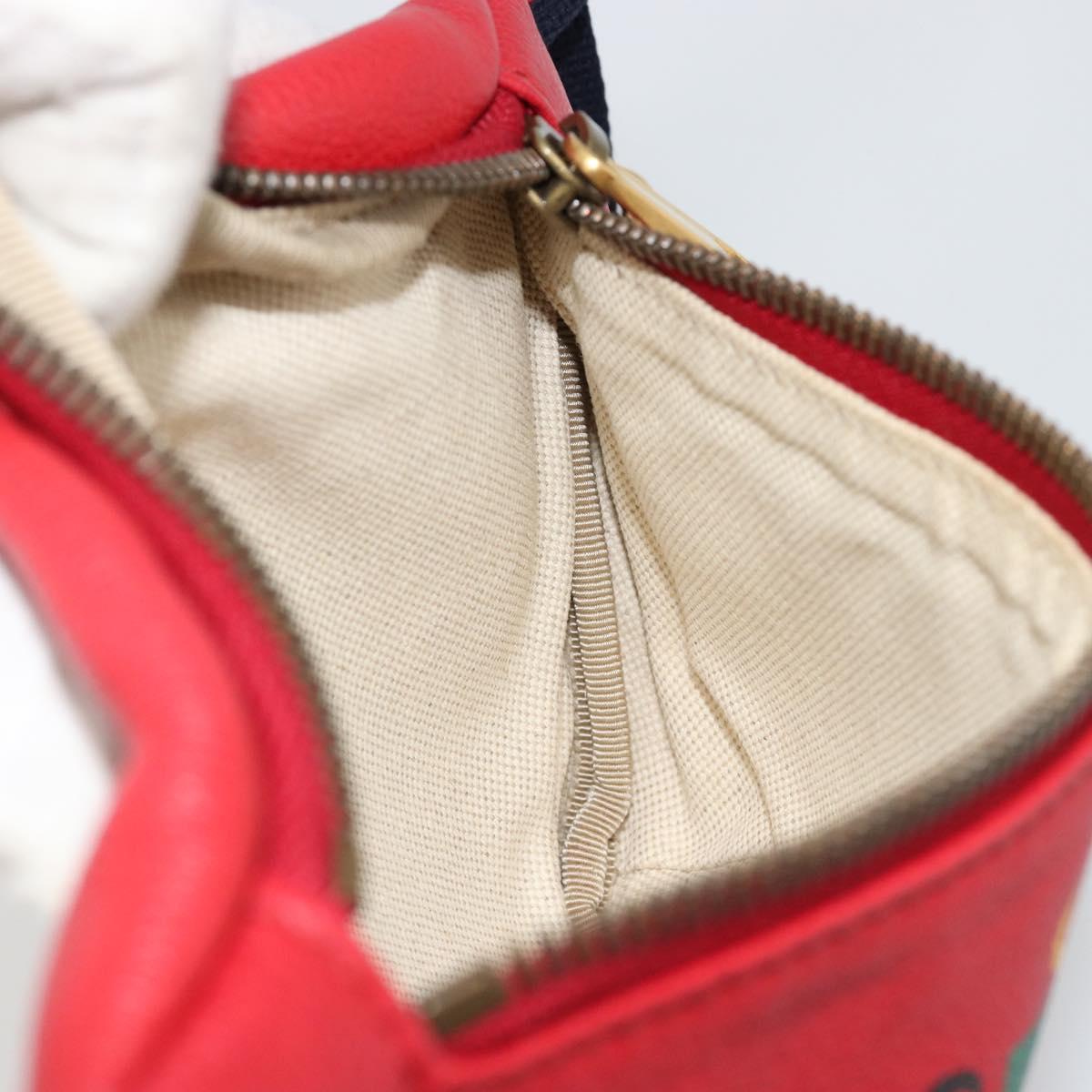 GUCCI Sherry Line Waist bag Leather Red Navy 527792 Auth ka4692A