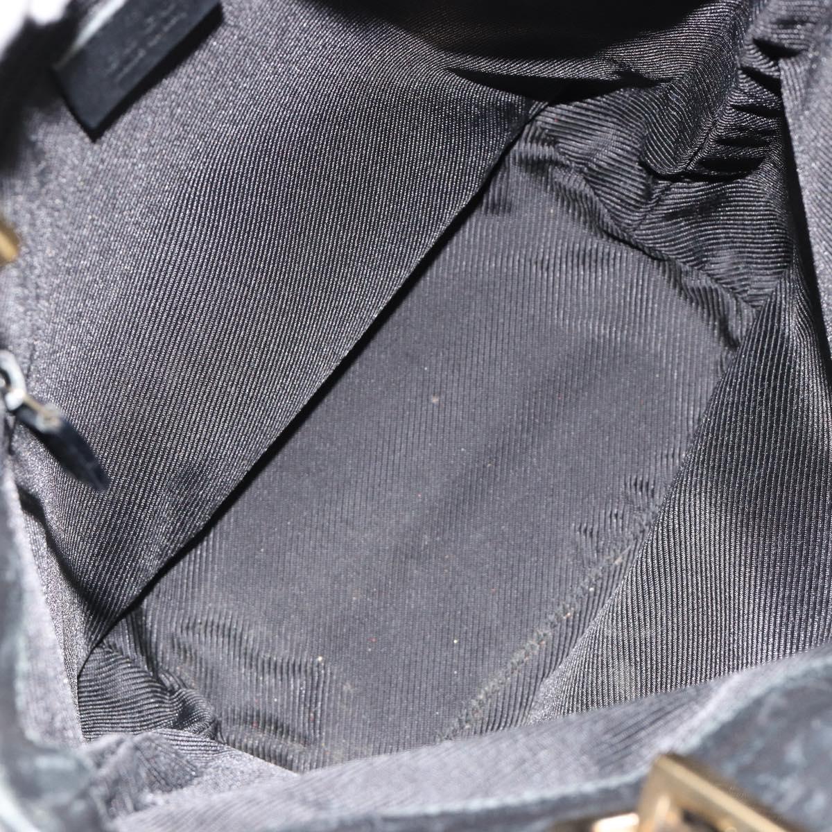 GUCCI GG Canvas Hand Bag Black Gold 002 1099 Auth ka4695