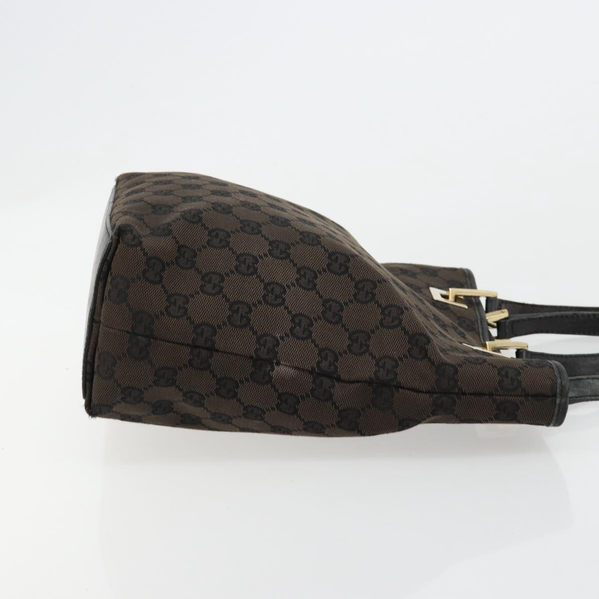 GUCCI GG Canvas Hand Bag Black Gold 002 1099 Auth ka4695