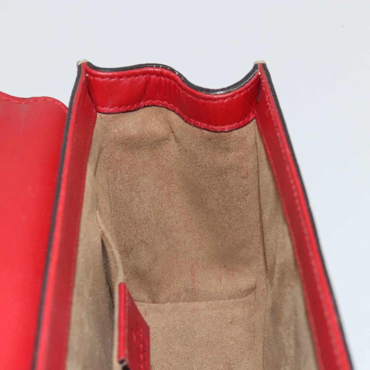 GUCCI GG Supreme Chain Shoulder Bag PVC Red Gold pink 409487 Auth ka4696