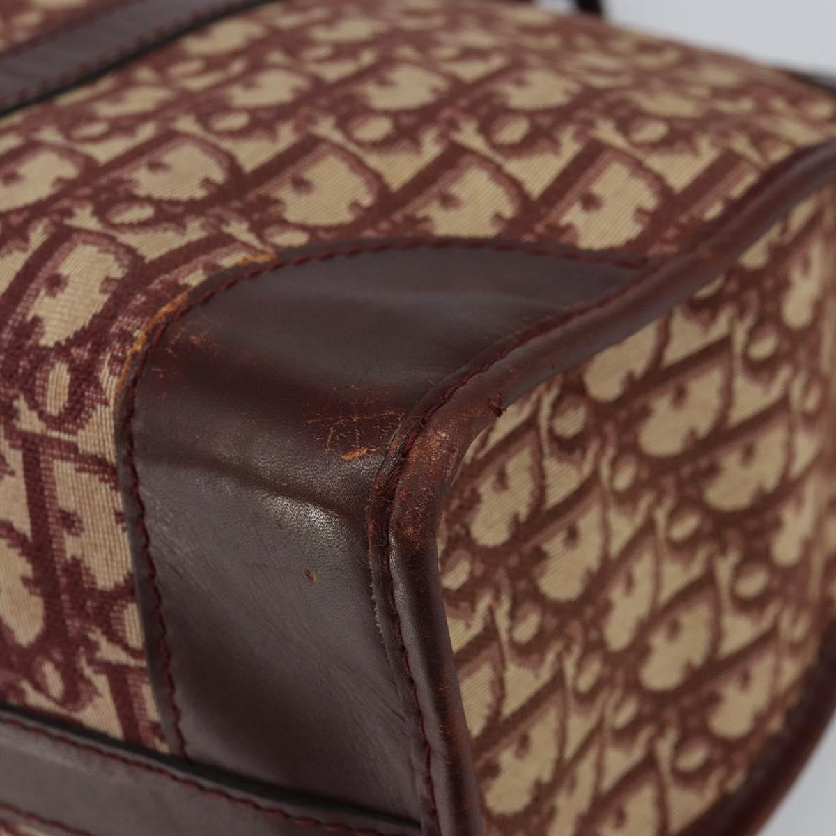 Christian Dior Trotter Canvas Hand Bag Red Gold Auth ka470