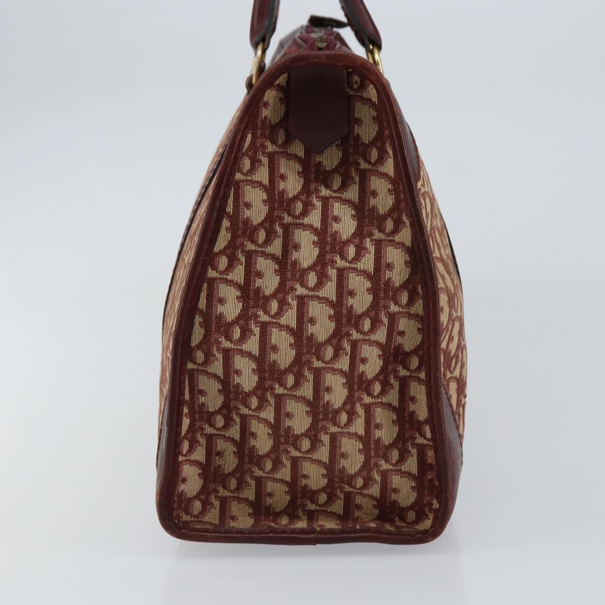 Christian Dior Trotter Canvas Hand Bag Red Gold Auth ka470