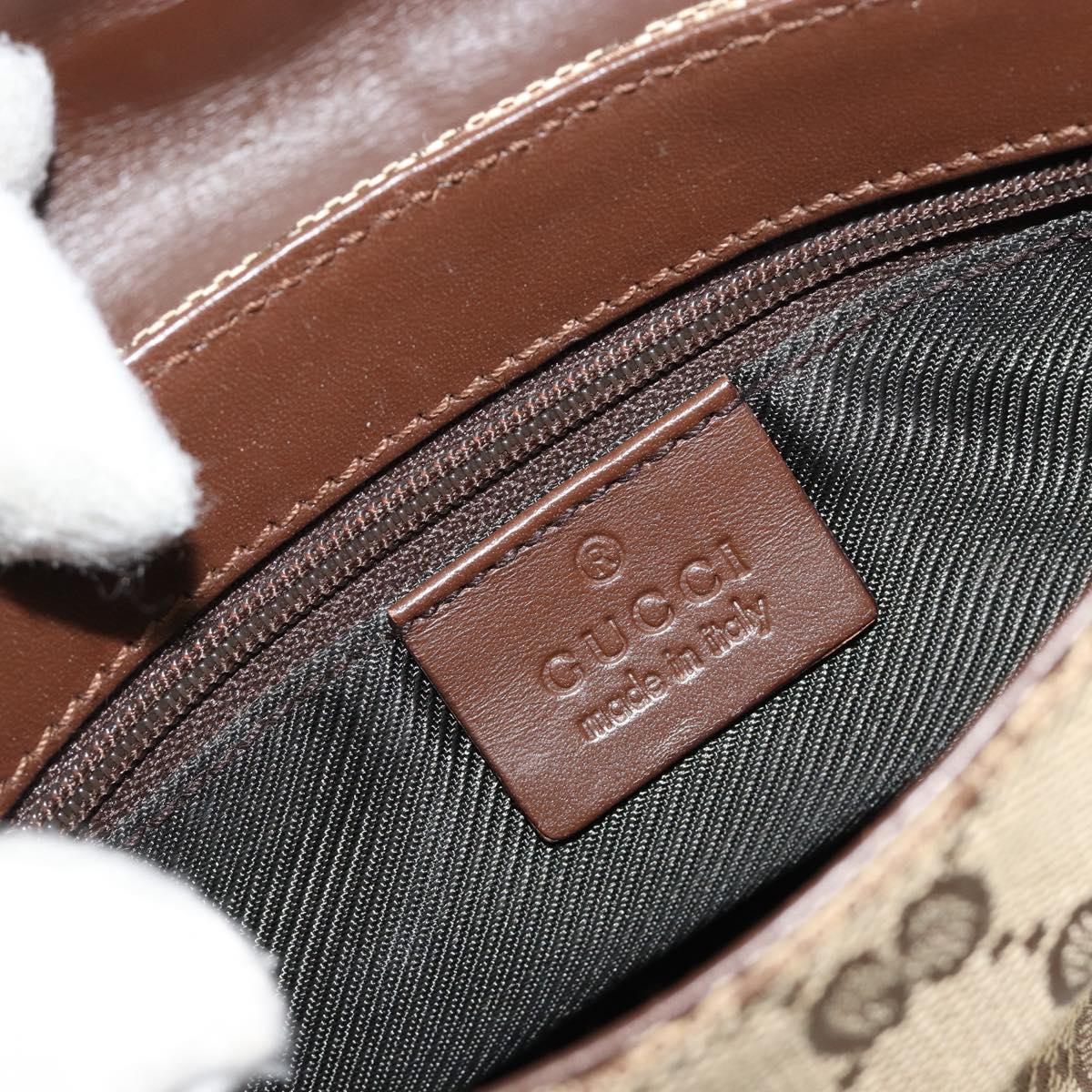 GUCCI GG Canvas Waist bag Beige Silver 92543 Auth ka4700