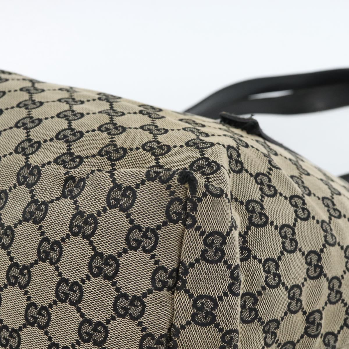 GUCCI GG Canvas Tote Bag Black Beige 019 0493 1669 Auth ka4701