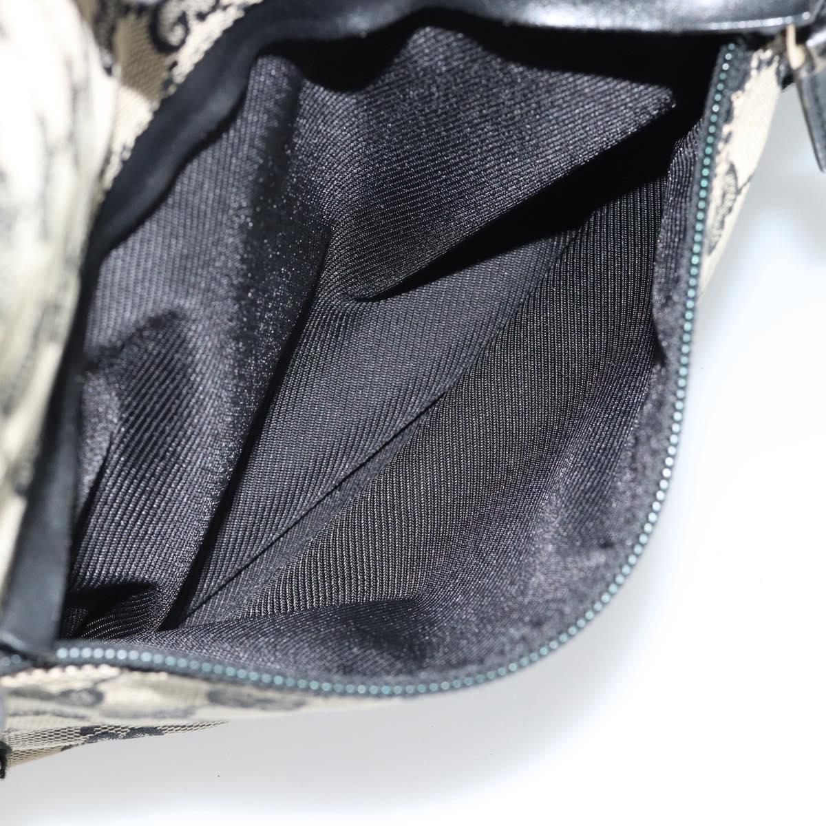 GUCCI GG Canvas Tote Bag Black Beige 019 0493 1669 Auth ka4701