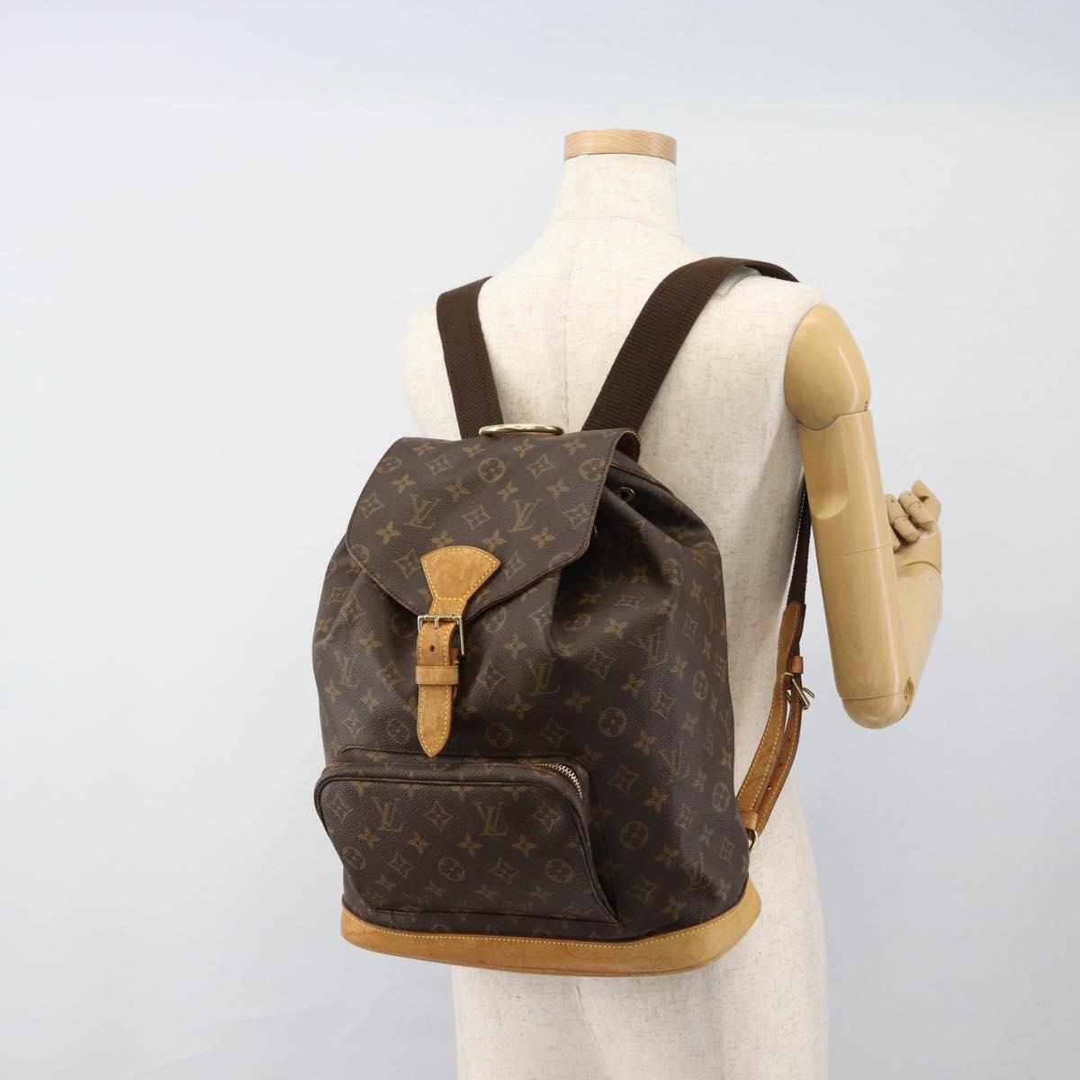 LOUIS VUITTON Monogram Montsouris GM Backpack M51135 LV Auth ka4703A