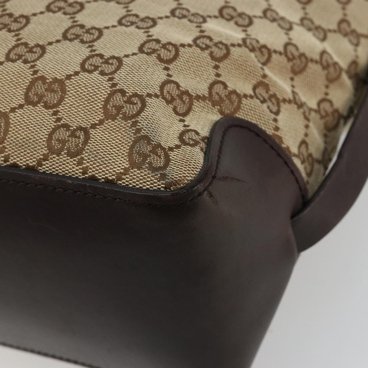 GUCCI GG Canvas Hand Bag Beige Gold 106251 Auth ka4707