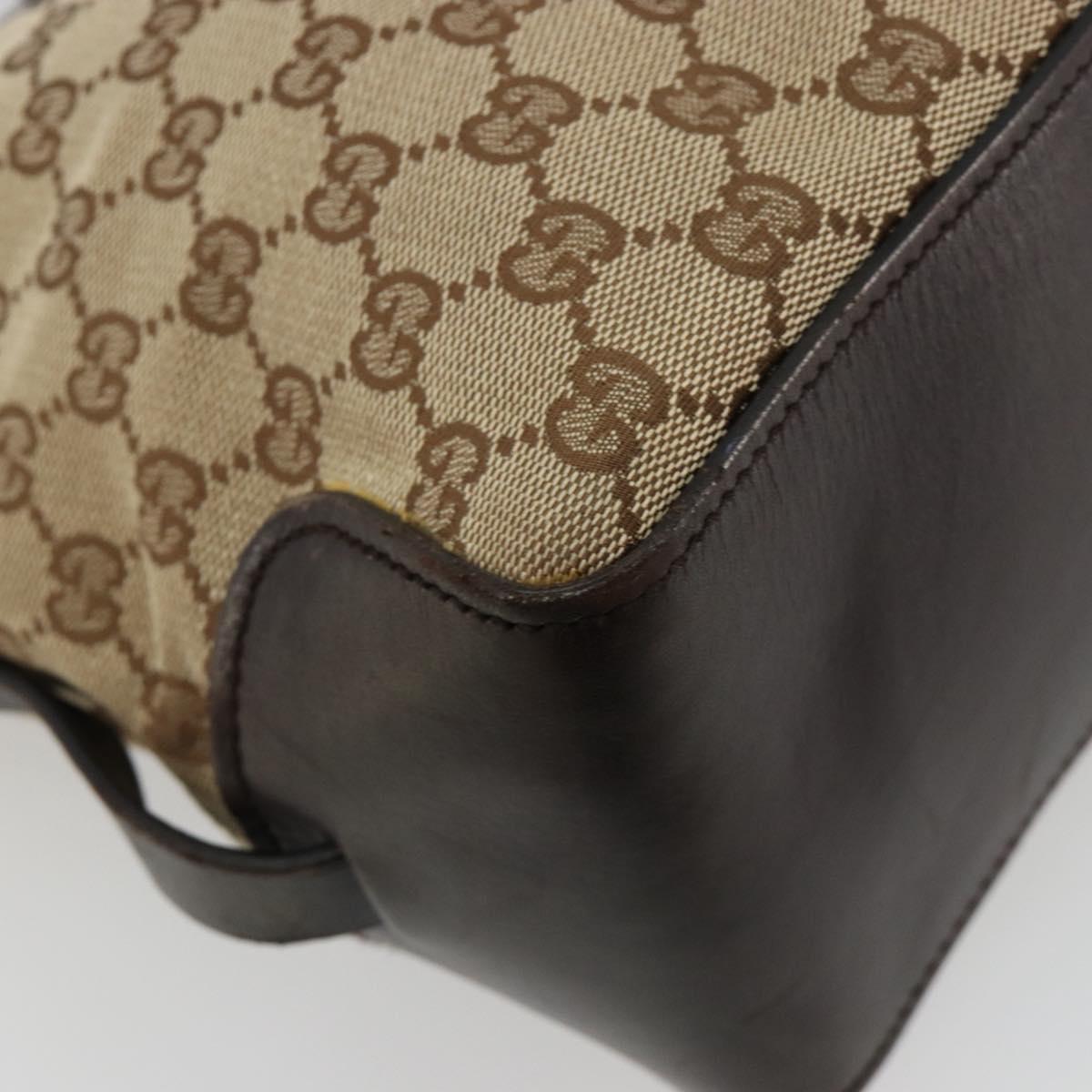 GUCCI GG Canvas Hand Bag Beige Gold 106251 Auth ka4707