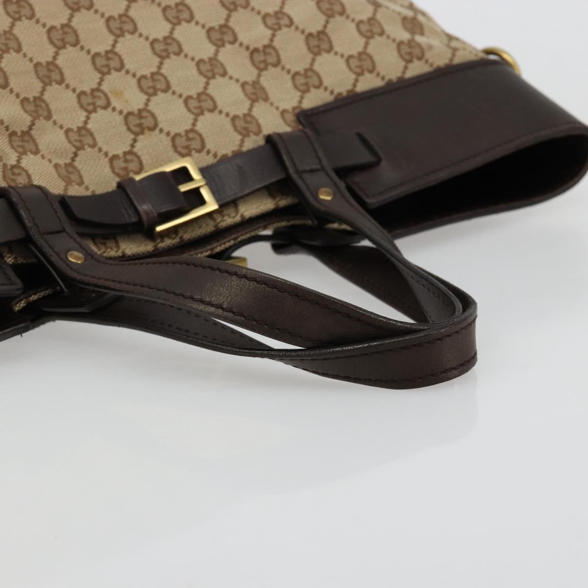 GUCCI GG Canvas Hand Bag Beige Gold 106251 Auth ka4707