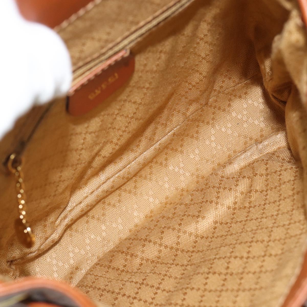GUCCI Bamboo Backpack Leather Brown Gold 003 1998 0030 Auth ka4712
